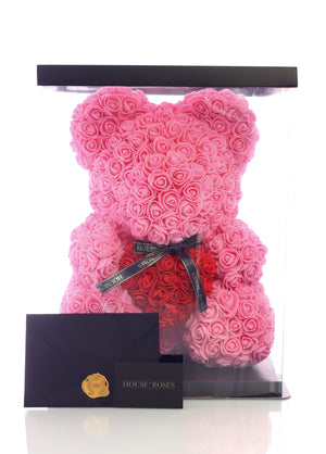 Pink Rose Bear With Red Heart (40cm)